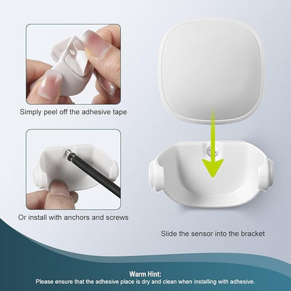 Lenink Wall Mount Compatible with Ecobee Smart Sensor, 2 Pack Smart Sensor Wall Holder Replacement Intelligent Robot Model, Not Suitable for 2nd Generation (White)