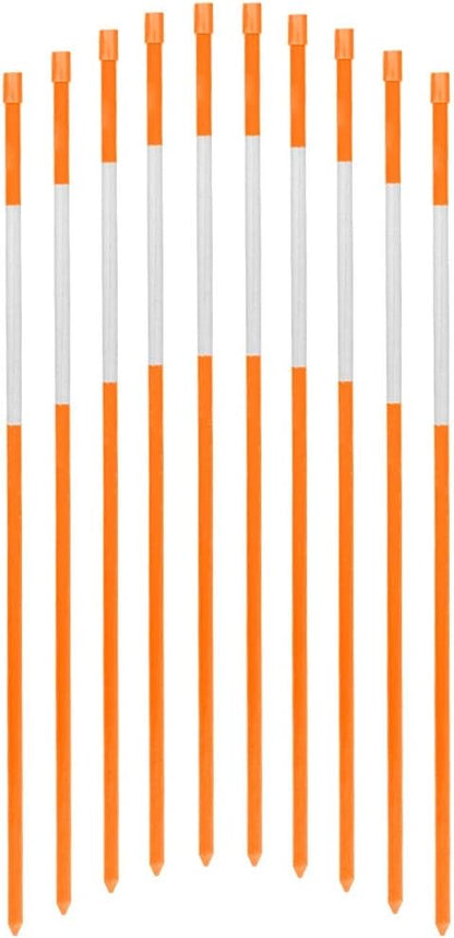 FiberMarker 48-Inch Reflective Driveway Makers Orange 20Pcs, 5/16-Inch Dia Solid Fiberglass Poles Snow Stakes for Parking,Walkways Easy Visibility
