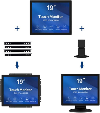 GreenTouch 19 inch Ultra Slim Touch Open Frame Monitor, HDMI/VGA/DVI Interface, 1280 x 1024 Resolution, Industrial Touch Display
