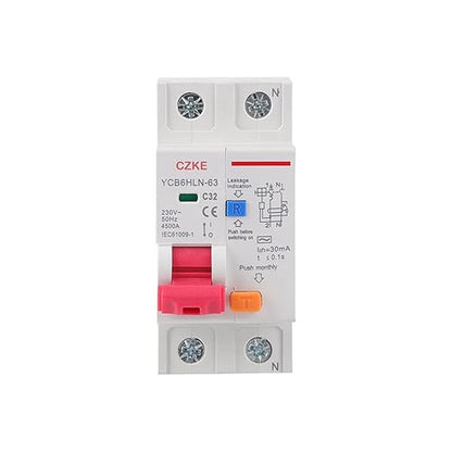 30mA RCBO MCB 230V 50/60 Hz Residual Current Circuit Breaker with Over Current and Leakage Protection 6/10/16/20/25/32/40A (Color : 1P N, Size : 20A)