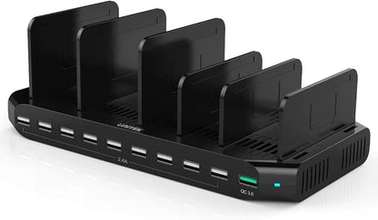 Unitek Fast Charging Station with Quick Charge 3.0, Multi USB Charger Station for Multiple Devices, iPhone, iPad, Tablet, Kindle-Black(UL Certified)