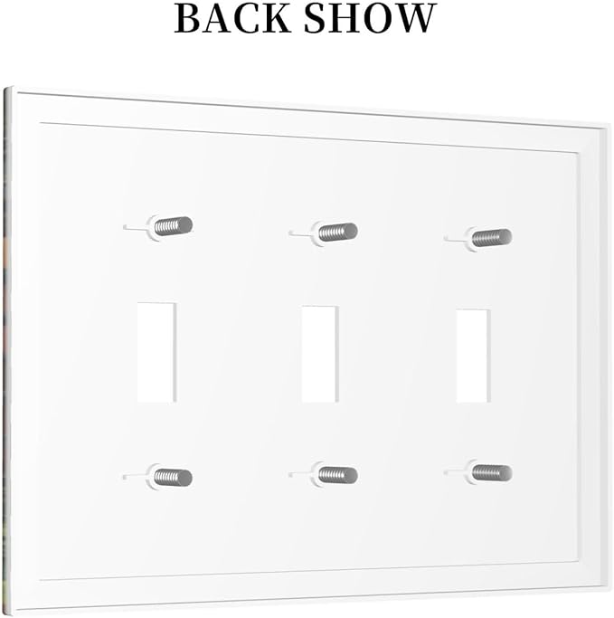 Library With A Lot Of Books Light Switch Covers 3 Gang Triple Toggle Wall Plate Decorative Switchplate Electrical Faceplate for Farmhouse Living Decor