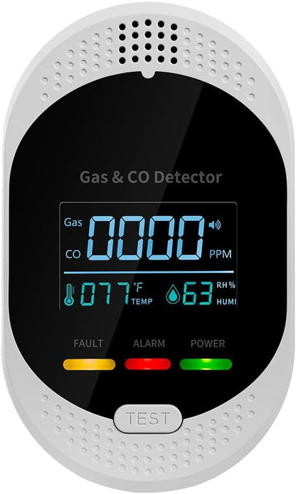 Natural Gas Detector，4-in-1 Carbon Monoxide Detectors Plug in，Combination Gas，Temperature Humidity Display，Carbon Monoxide Detectors & Gas Detector for Home，Apartment，RV