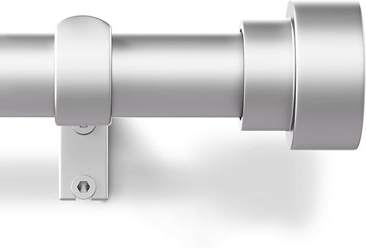 Time Forest Heavy Duty Curtain Rods for Windows 48 to 84 Inch, Silver Curtain Rods Telescoping Design Adjustable Length Easy Assemble Install with Only 3 Rods for Bedroom Living Room