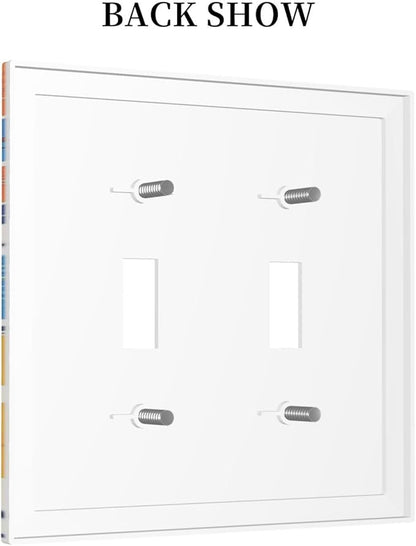Nature Flowers Botany Plant Art Floral Decorative Switch Plates 2 Gang Double Toggle Outlet Light Switch Cover Wall Plate Electrical Faceplate for Bedroom Bathroom Decor