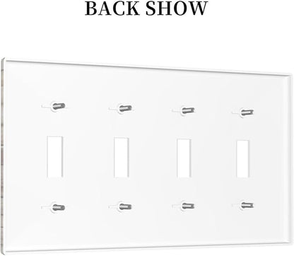 Light Switch Covers Stone Textured Brown Brick Natural Stone Quad Toggle Electrical Faceplate 4 Gang Wall Plate Decorative Switch Plates For Farmhouse Cabin Decor
