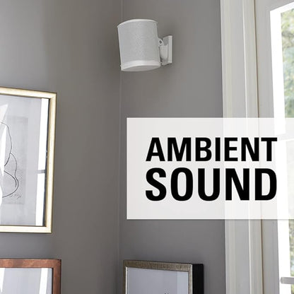 Sanus Adjustable Speaker Wall Mounts Designed for SONOS ONE, Play:1 & Play:3 - Pair (White)