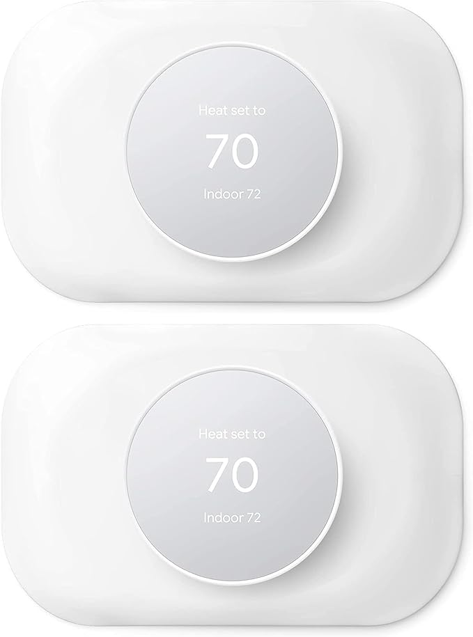 Compatible with Google Thermostat 2020 Wall Plate Cover - Petrichor Nest Thermostat Trim Kit, Made for Google Nest Thermostat 2020, Cover Imperfections Easy to Install - White（2 Pack）