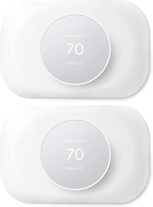 Compatible with Google Thermostat 2020 Wall Plate Cover - Petrichor Nest Thermostat Trim Kit, Made for Google Nest Thermostat 2020, Cover Imperfections Easy to Install - White（2 Pack）