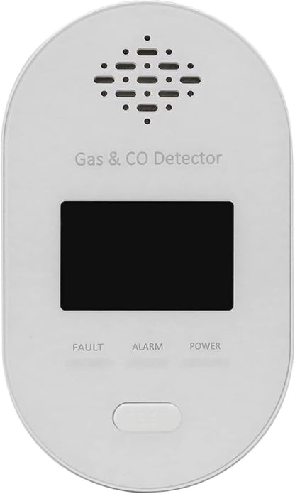 Wall Plug-in Natural Gas & CO Detector, 4-in-1 Portable Combustion Gas Alarm with LCD Display for Indoor Air Quality Monitoring