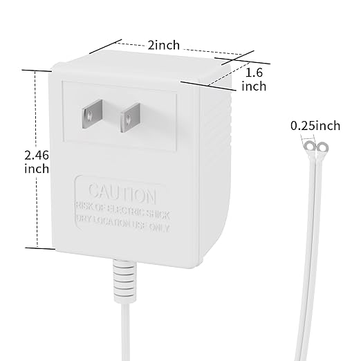 18V Video Doorbell Power Transformer,18Volt 500MA Doorbell Power Adapter, Compatible with Ring, Nest, Wyze, Arlo Wireless Video doorbell(26ft Cable,White)