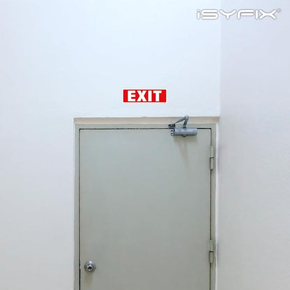 iSYFIX Exit Sign – 2 Pack 12x4 Inch – 40 mil Thick Polystyrene Plastic Sign, Laminated UV, Scratch & Fade Resistance, Waterproof, Indoor & Outdoor, Exit Signs for Exterior.