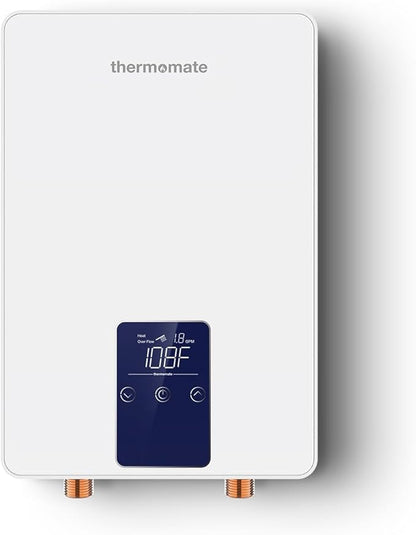 Mini Tankless Water Heater Electric 110V ~ 120V for Sink, ThermoMate 4.5kW 37.5A at 120V Small Point of Use Water Heater CSA Approved, Must HardWird Requiring 10AWG Wire