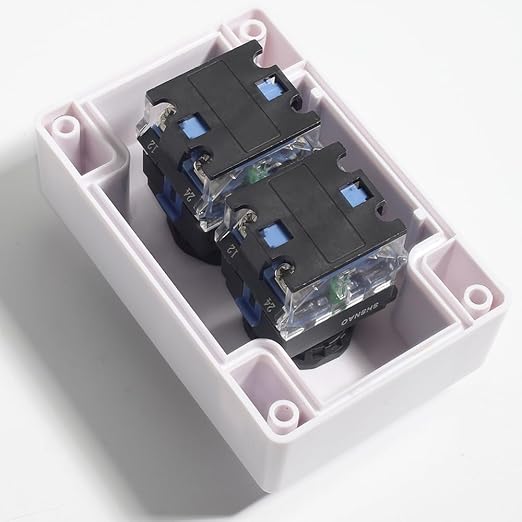 Rain Proof Up-Down Switch Control Station, Momentary Push Button Station Red Green Sign Pushbutton Switches Station AC 660V 10A -Start/Stop-Box Crane Pendant Hoist Push Button Switch