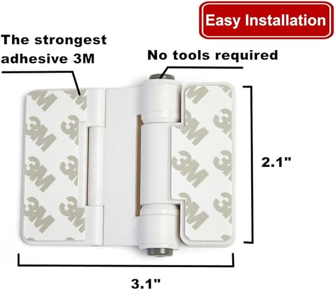 Refrigerator Adhesive Locks Double Button Fridge Door Lock with Key, Child Proof Freezer Cooler Door Lock, Child Baby Safety File Drawer Lock and Cabinet Locks (White, 1)
