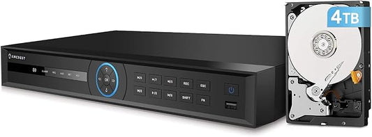 Amcrest 4K 32-Channel AI NVR (16-Port PoE) Smart NVR, Facial Recognition, Facial Detection & Vehicle Detection - Supports 32 x 4K IP Cameras, Pre-Installed 4TB Hard Drive NV4232E-16P-EI-4TB