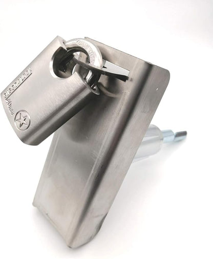Vending Machine Door Lock Stainless Steel Protection Cover, T Handle Vending Machine Lock Protection Cover, to Prevent The Lock Cylinder from Being Stolen or Damaged