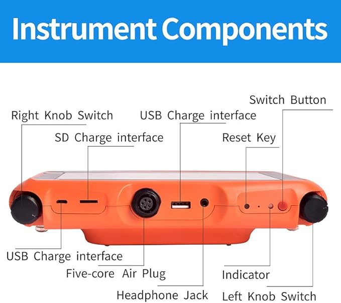 PQWT L30 Underground Water Leak Detectors for Home Wall Water Pipe Detector Machine Horizontal Sensor Acoustic Pipeline Leakage Detection Kit Noise Reduction Headphone Smart Touchscreen Carry Case