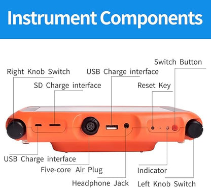 PQWT L30 Underground Water Leak Detectors for Home Wall Water Pipe Detector Machine Horizontal Sensor Acoustic Pipeline Leakage Detection Kit Noise Reduction Headphone Smart Touchscreen Carry Case