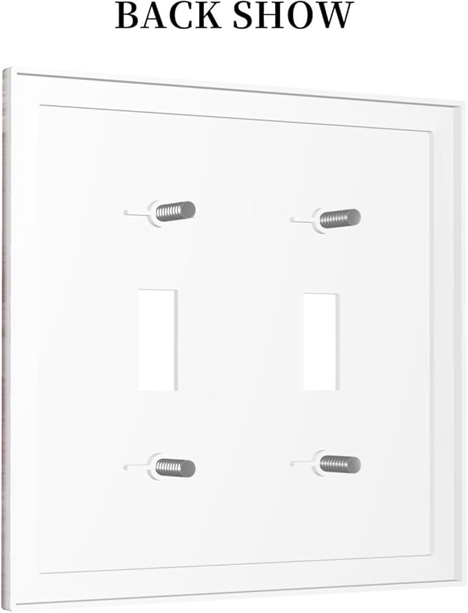 Decorative Switch Plates Pink White Daisy Butterfly Wood Grain 2 Gang Double Toggle Outlet Light Switch Cover Wall Plate Electrical Faceplate for Farmhouse Bathroom Decor
