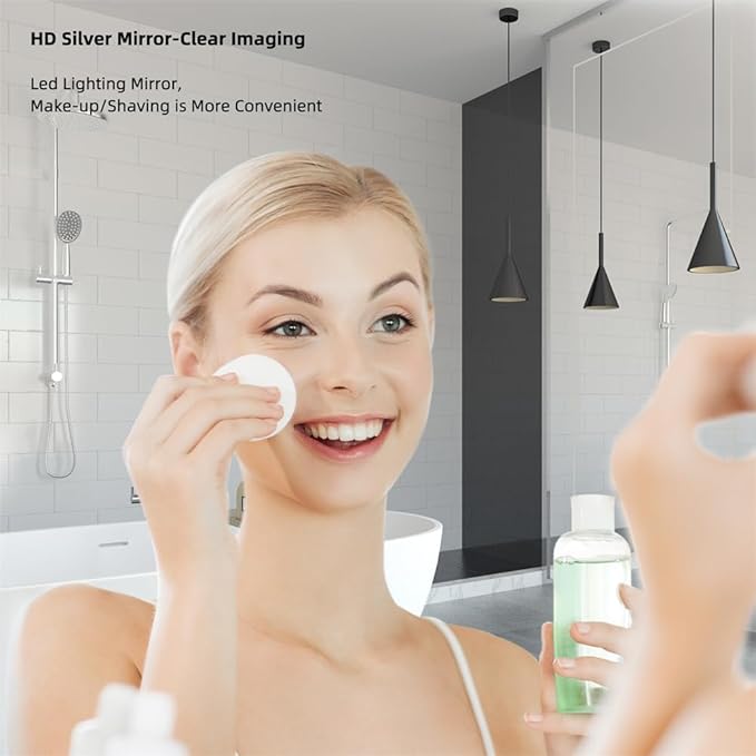 55" x 32" LED Bathroom Mirror LED Wall-Mounted Anti-Fog Mirror Mirror with Lights LED Vanity Mirror Dimmable Lighted Mirrors