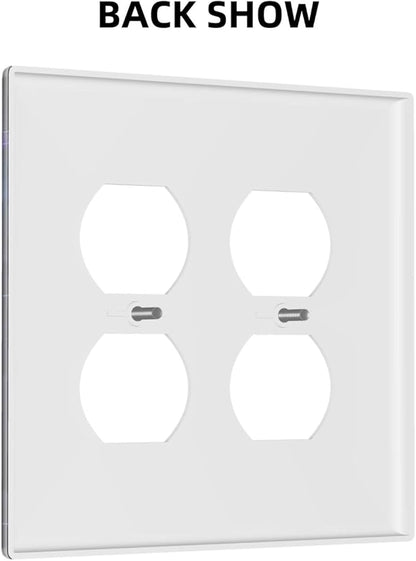 Outer Space Colorful Starry Sky Galaxy Planet Outlet Covers 2 Gang Double Duplex Decorative Light Switch Covers Electrical Wallplates Socket Faceplate for Bed Room Living Room Decor