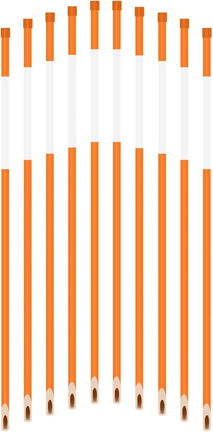 FiberMarker 24-Inch Reflective Driveway Markers Driveway Poles for Easy Visibility at Night 5/16 Inch Diameter Orange, 50 Pack (Hollow Tube)