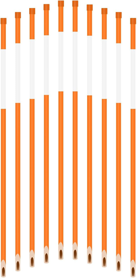 FiberMarker 24-Inch Reflective Driveway Markers Driveway Poles for Easy Visibility at Night 5/16 Inch Diameter Orange, 50 Pack (Hollow Tube)