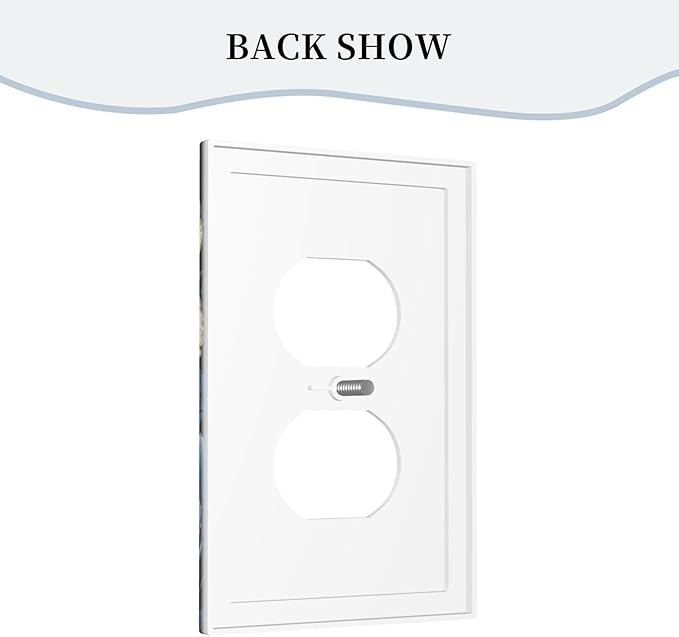 Blue White Flowers Light Switch Cover 1 Gang Outlet Plate Single Duplex Wall Plate Covers Decorative Switchplate Covers Electrical Faceplate for Home Decor