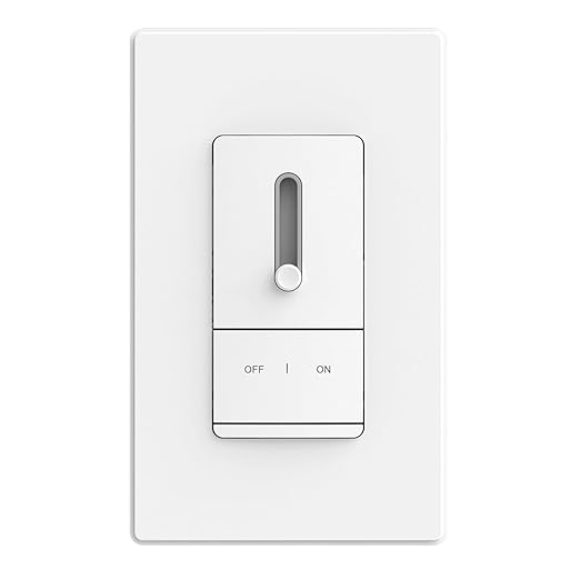 ELEGRP Slide Dimmer Switch for Dimmable LED, CFL and Incandescent Light Lamp Bulbs, Single Pole or 3-Way, Full Control with Preset, Rocker Paddle, Wall Plate Included, UL Listed (1 Pack, Matte White)