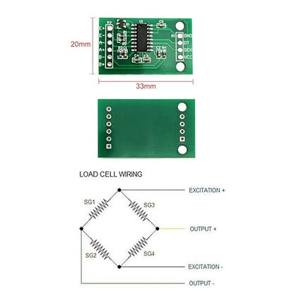 ShangHJ 4 Sets Digital Load Cell Weight Sensor + HX711 ADC Module Weighing Sensor for Arduino DIY Portable Electronic Kitchen Scale Kit (10kg)