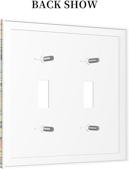 Decorative Switch Plates William Morris Vintage Floral Green Yellow 2 Gang Double Toggle Outlet Light Switch Cover Wall Plate Electrical Faceplate for Bedroom Home Decor