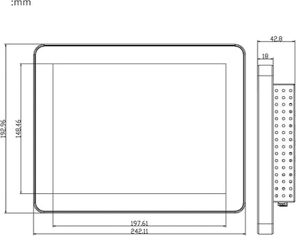 GreenTouch 10.4 Inch PCAP Multi-Touch Touchscreen Monitor - HDMI/VGA/DVI Port Built-in for Kisok - 800 * 600 Resolution