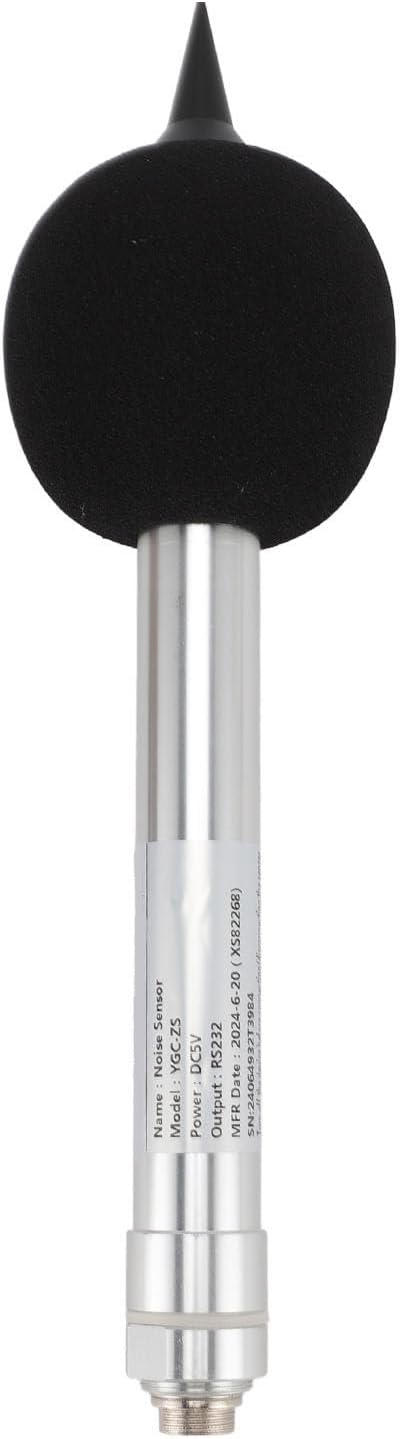Pilipane Noise Sensor Decibel Test Transducer Sound Level Sensor RS232 Output 30 130dB Measurement Range DC5V for Industrial Environmental Monitoring Aluminum Alloy Construction