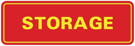 Standard STORAGE Door/Wall Sign - Red/Yellow - Large (1 Pack)