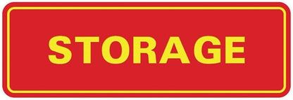 Standard STORAGE Door/Wall Sign - Red/Yellow - Medium (1 Pack)