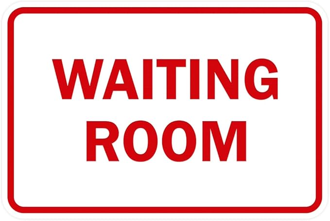 Signs ByLITA Classic Framed Waiting Room (White/Red) - Large 2 Pack
