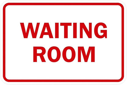 Signs ByLITA Classic Framed Waiting Room (White/Red) - Small 2 Pack