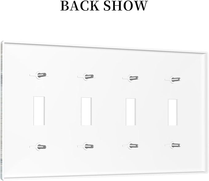 Decorative Light Switch Cover Plate Blue Starfish Brown Coral Ocean 4 Gang Wall Plates for Electrical Outlets Quad Toggle Switch Plate Covers Outlet Covers Faceplate for Girlroom Home Decor