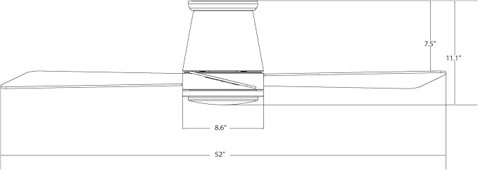 WAC Lighting Hug 3 Blades Aluminum Smart Flush Mount Ceiling Fan in Matte White