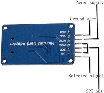 DAOKI 5Pcs Micro SD Storage Board Module With SPI Interface for Arduino Raspberry Pi - TF Card Memory Shield Expansion Board 6-pin With Dupont Wire