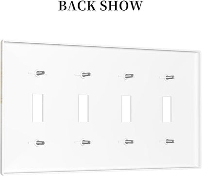 Gold Marble Crack Simple Abstract Print Light Switch Covers Quad Toggle Electrical Faceplate 4 Gang Wall Plate Decorative Switch Plates for Bathroom Kitchen Home Decor