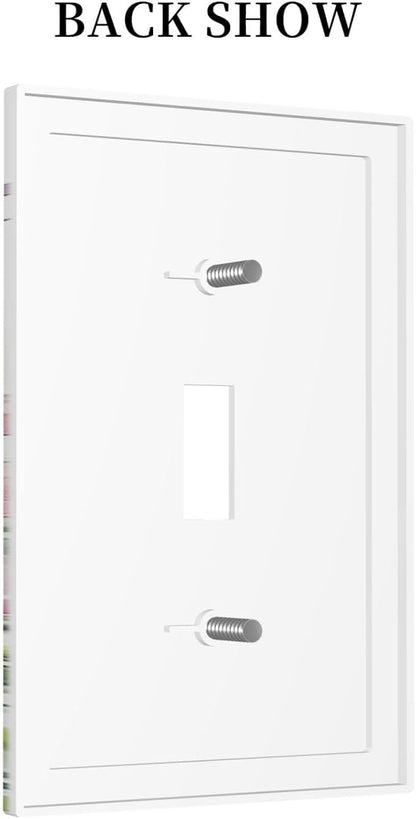 Decorative Light Switch Cover Boho Colorful Flowers Plant Rustic Wildflower 1 Gang Single Toggle Device Electrical Faceplate Switchplates Decorator Outlet Wallplate for Bed Room Bathroom