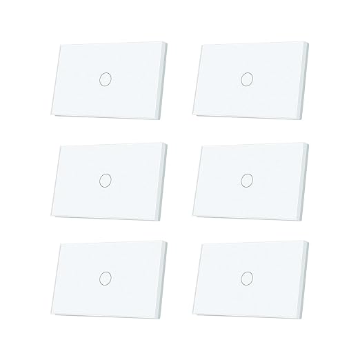 WiFi Smart Light Switch 118X72X34MM Need Neutral Wire,2.4GHz Wi-Fi Touch Switch,Work with Smart Life/Tuya App, Compatible with Alexa and Google Home, White 1 Gang