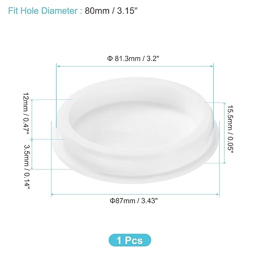 uxcell 1Pcs Silicone Hole Plug, Waterproof Round Rubber Stoppers Bottle Seal Plugs Tube Pipe End Caps for 80mm/3.15" Hole for Bathtub Bottle, White