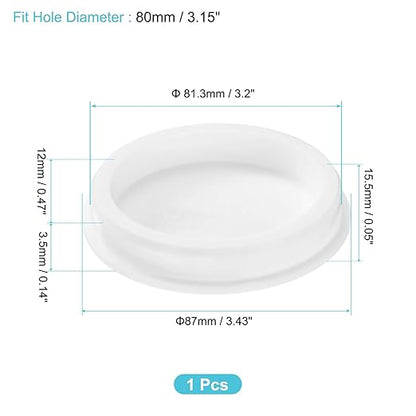 uxcell 1Pcs Silicone Hole Plug, Waterproof Round Rubber Stoppers Bottle Seal Plugs Tube Pipe End Caps for 80mm/3.15" Hole for Bathtub Bottle, White