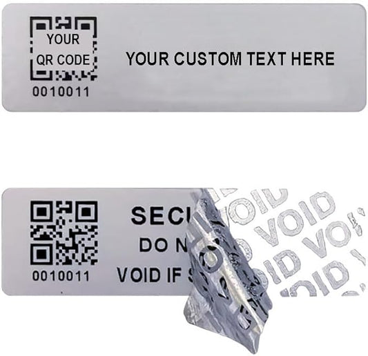 Customized Printed Tamper Evident Proof Serial Number QR Code Labels Sequential Bar Code Stickers Consecutive Security Warranty Void Label-Sealing for Package