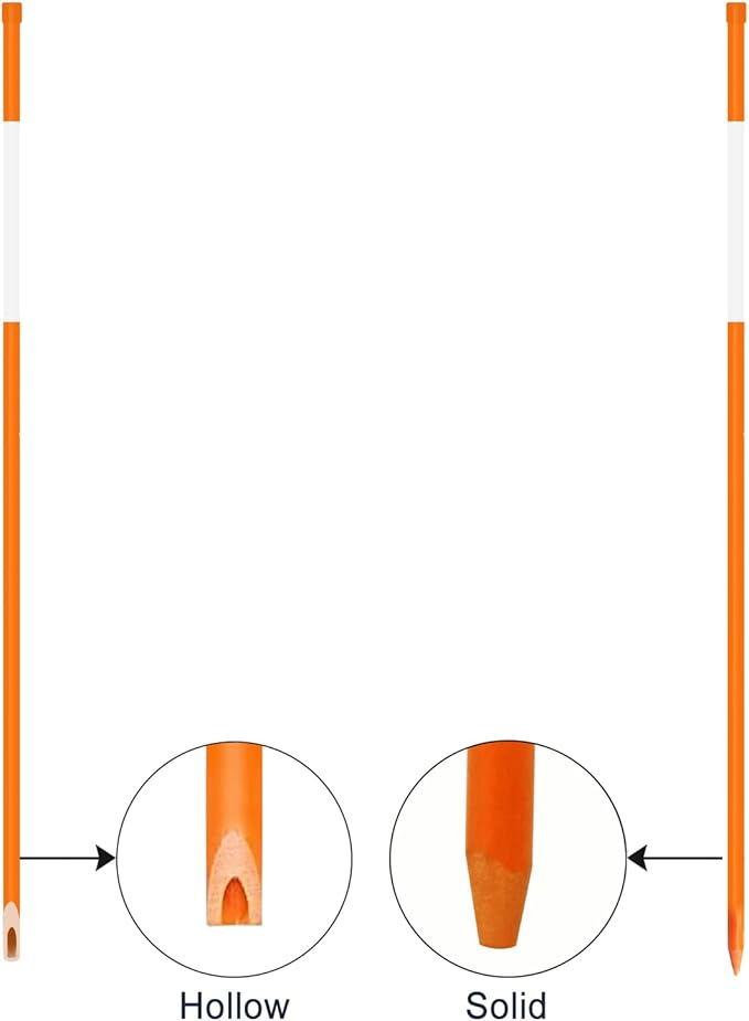 FiberMarker 24-Inch Reflective Driveway Markers Driveway Poles for Easy Visibility at Night 5/16 Inch Diameter Orange, 50 Pack (Hollow Tube)