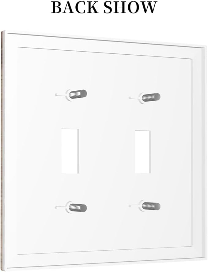 Decorative Switch Plates Rustic Brown Wood Grain 2 Gang Double Toggle Outlet Light Switch Cover Wall Plate Electrical Faceplate for Farmhouse Kitchen Decor