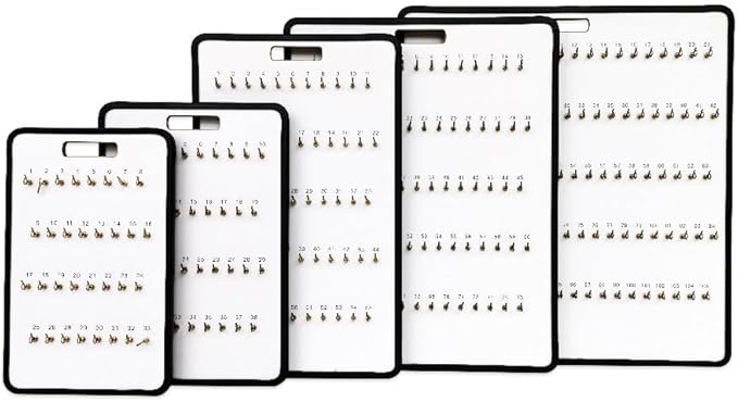 Masonite Key Holder Wall Mount with 32 Spring-Lock Hooks 13-1/2" × 20" – Wall Mounted Key Organizer Board with Metal Trim and Handle – Dealership, Office, Garage Key Rack Cabinet - Pack of 3
